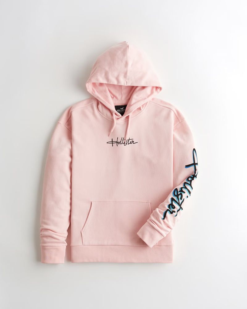 Guys Relaxed Logo Graphic Hoodie | Guys Tops | HollisterCo.com | Hollister (US)