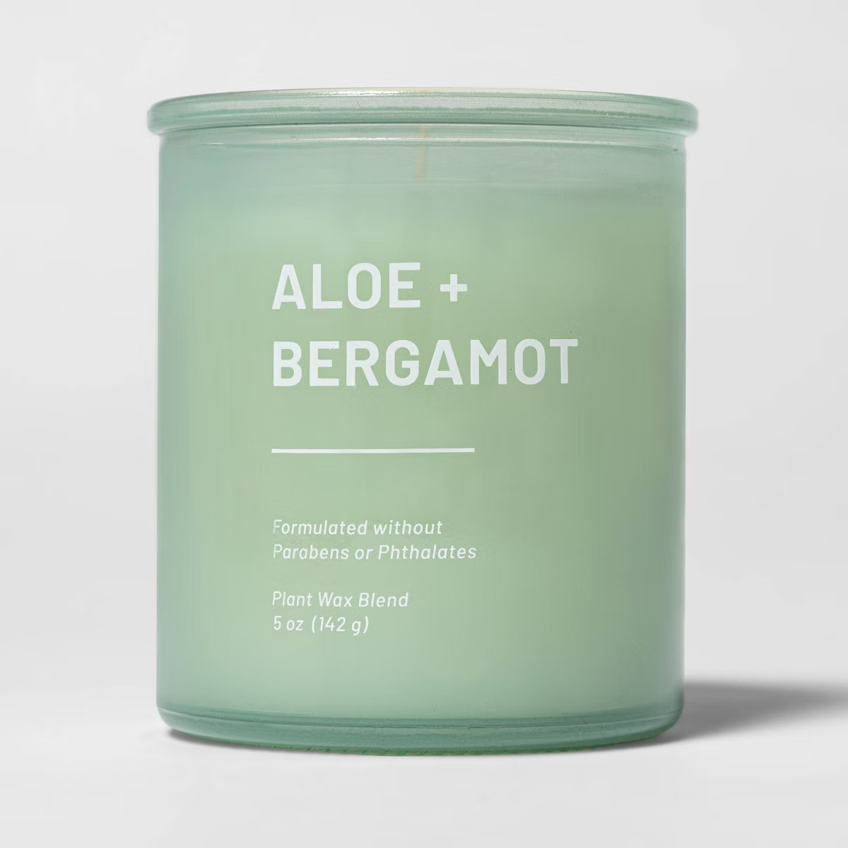 Tinted Glass Aloe + Bergamot Jar Candle Light Green - Threshold™ | Target