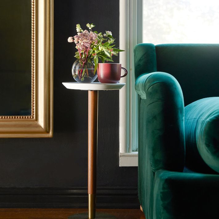 Mid-Century Marble Drink Table (9.5") | West Elm (US)