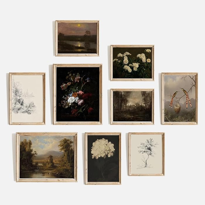TheCanvas Vintage Wall Art Prints Set of 9, Vintage Wall Decor for French Country Homes, Eclectic... | Amazon (US)