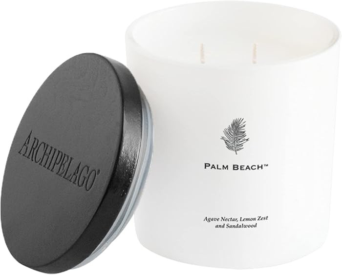 Archipelago Botanicals Palm Beach Luxe Candle, Agave Nectar, Lemon Zest and Sandalwood Scent, Ele... | Amazon (US)