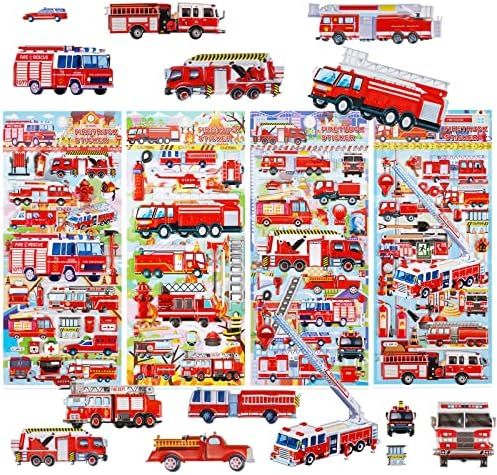 Fire Truck Stickers for Kids Toddlers,3D Puffy Fire Engine Stickers for Boys Girls, Including Fir... | Amazon (US)