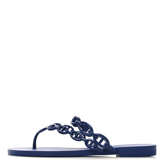 Rubber Chaine d'Ancre Island Sandals 36 Bleu Smalt | FASHIONPHILE (US)