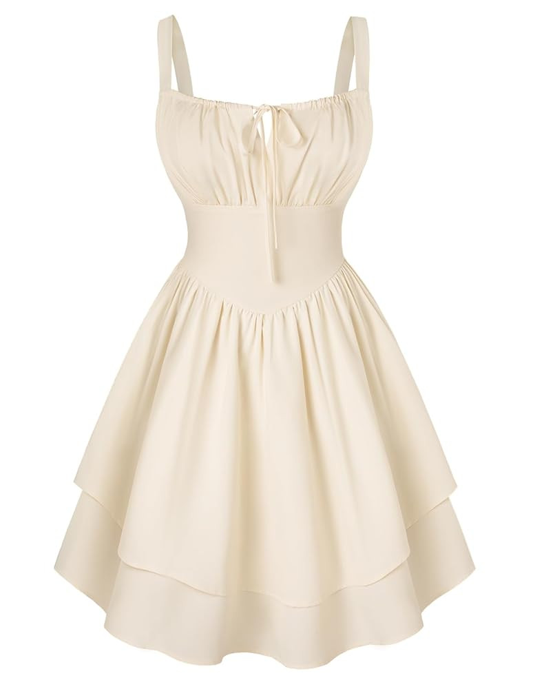 Scarlet Darkness Mini Corset Dress for Women Teens Ruffle Sundress Homecoming Dresses | Amazon (US)
