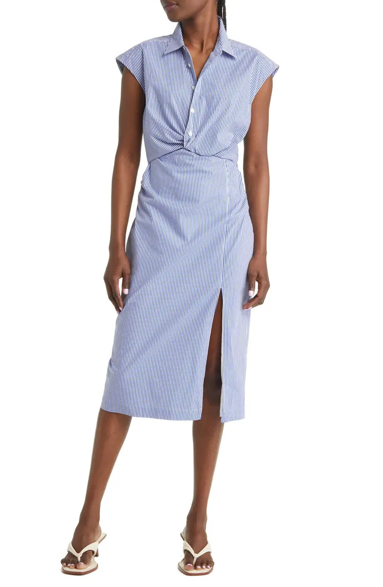 Twist Front Organic Cotton Shirtdress | Nordstrom