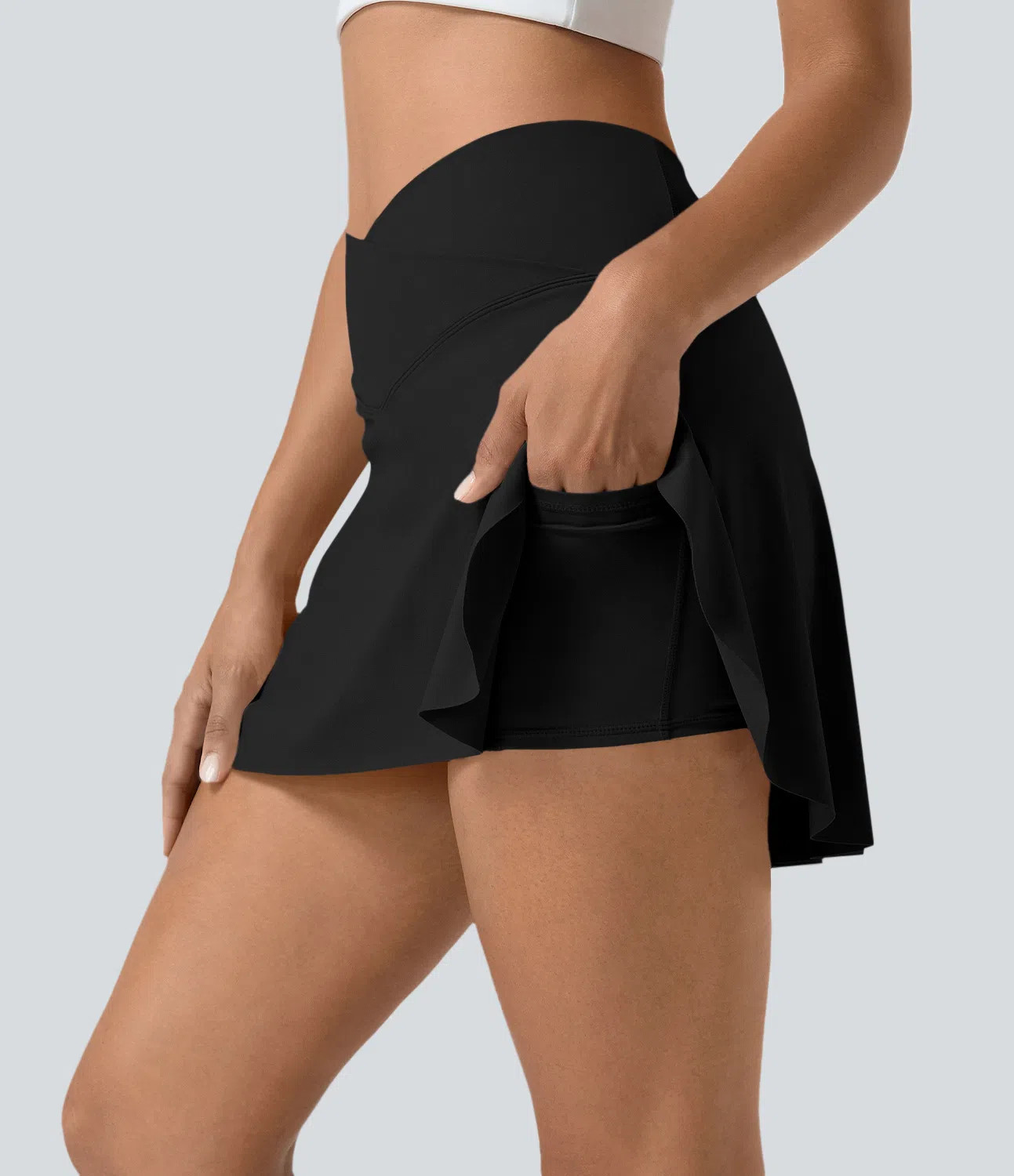 Everyday SoftlyZero™ Airy Crossover 2-in-1 Side Pocket Cool Touch Mini Tennis Skirt-Lucid-UPF50... | HALARA