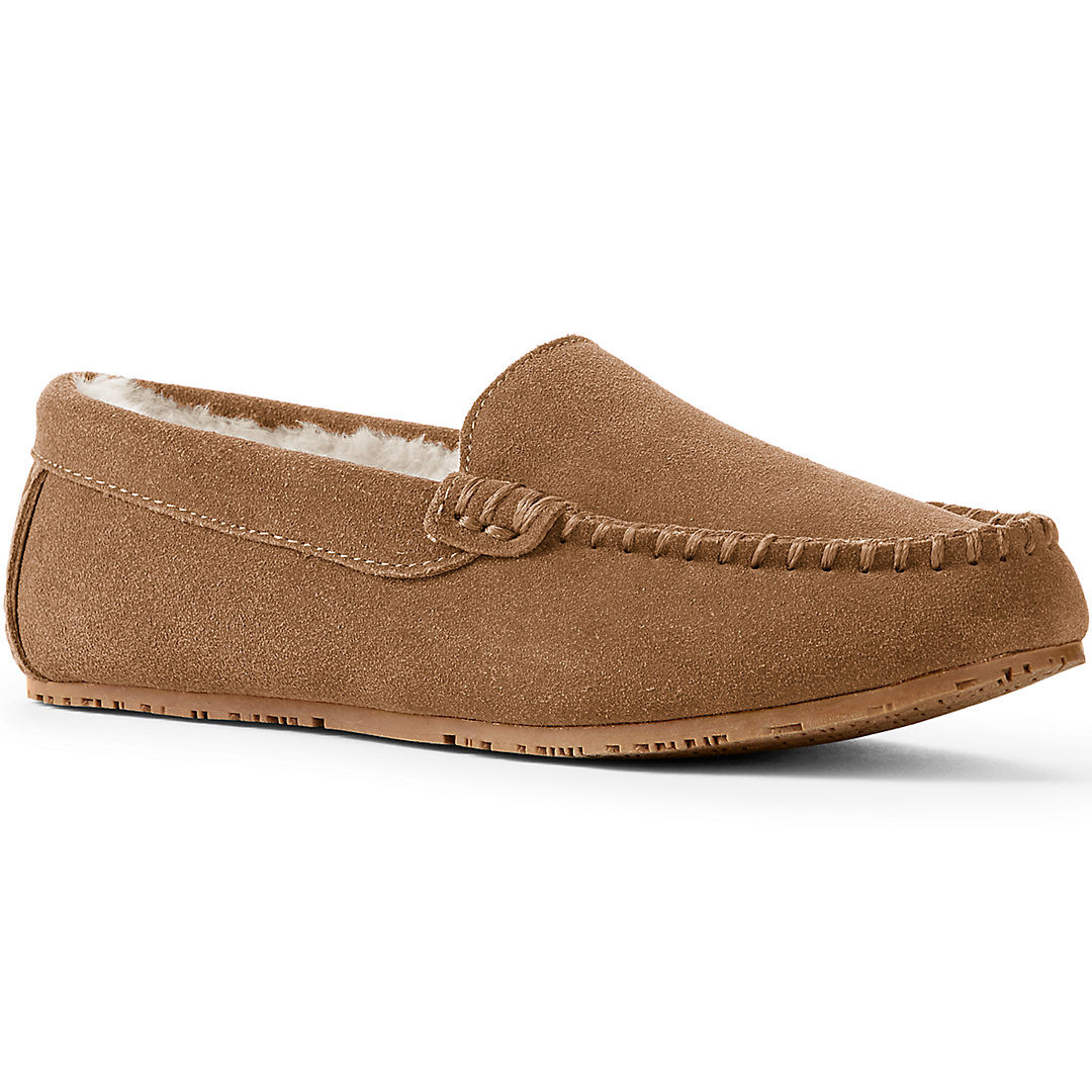 Women's Suede Leather Moccasin Slippers | Lands' End (US)