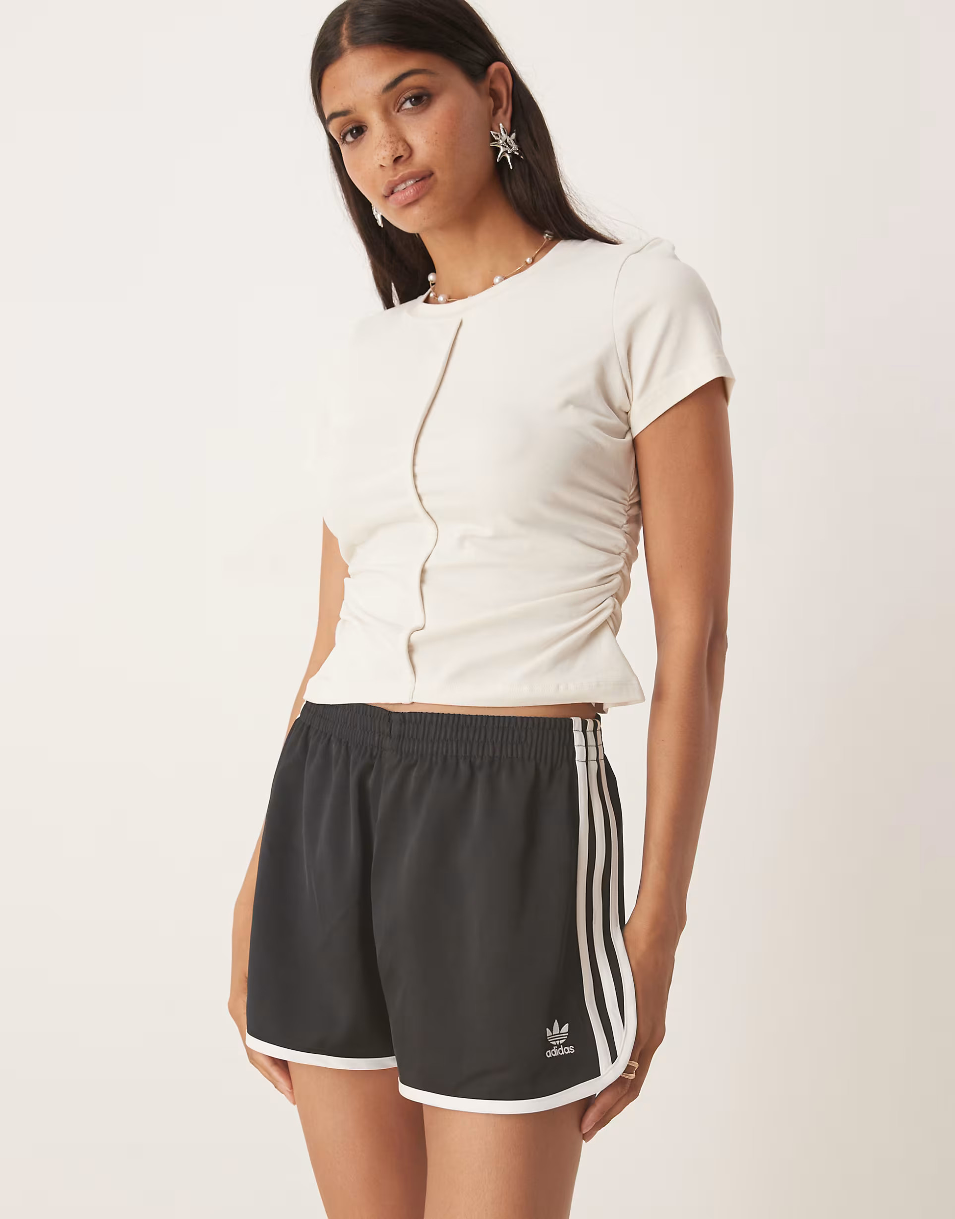 adidas Originals three stripe sprinter shorts in black | ASOS (Global)