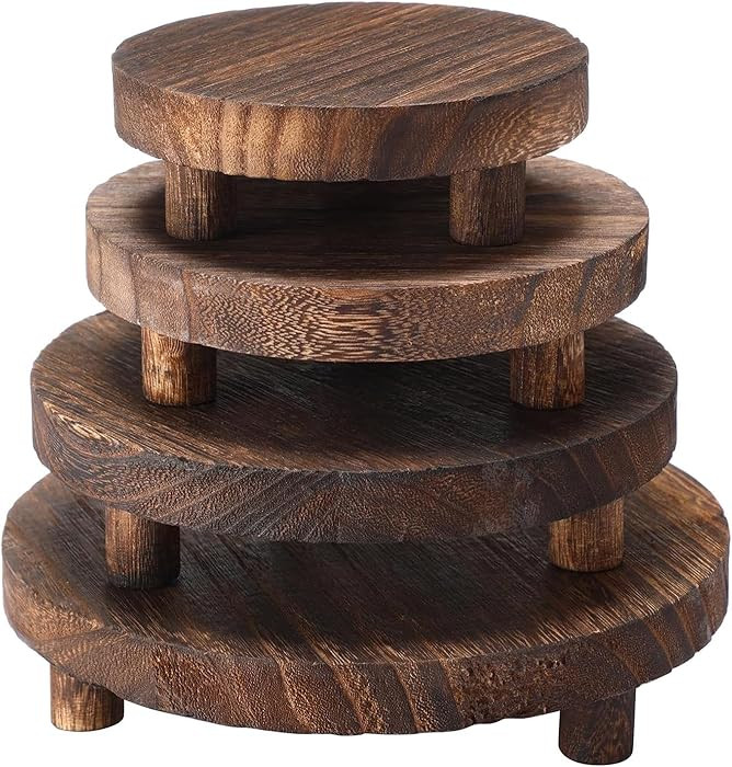UgyDuky 4 Pcs Wooden Risers for Display, Wood Pedestal Mini Riser Stand, Round Wooden Riser Holde... | Amazon (CA)