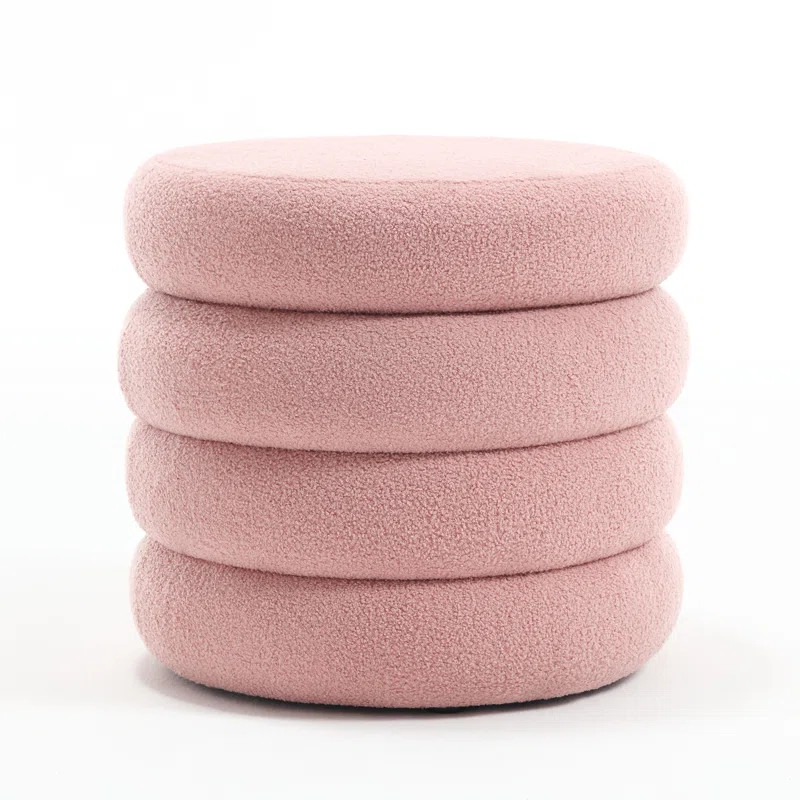 Leiani Boucle Round Storage Ottoman | Wayfair North America