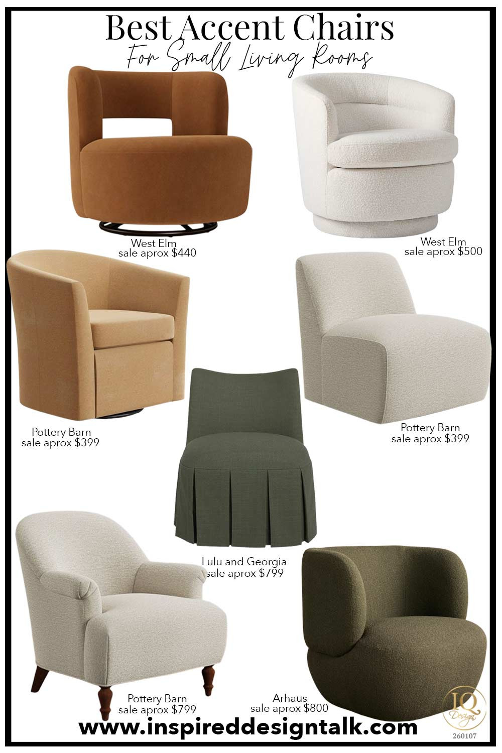 Affordable accent chairs for your living room, bedroom, small space, and home office. Sling chair, armless chair, barrel chair, storage chair, chair with ottoman,  slipper chair, swivel chair, boucle chair, faux leather chair, swivel chair.
Pottery Barn, Lulu and Georgia, Arhaus, West Elm 

 #LTKmomlife #LTKOver40 #LTKHome