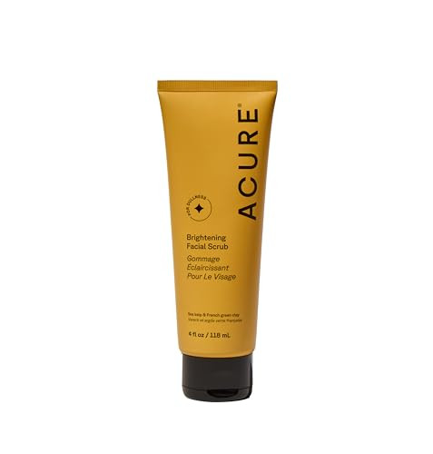 Acure Brightening Facial Scrub for a Youthful, Brighter, Radiant Complexion | With Sea Kelp & French Green Clay, 4 Fl Oz | Amazon (US)