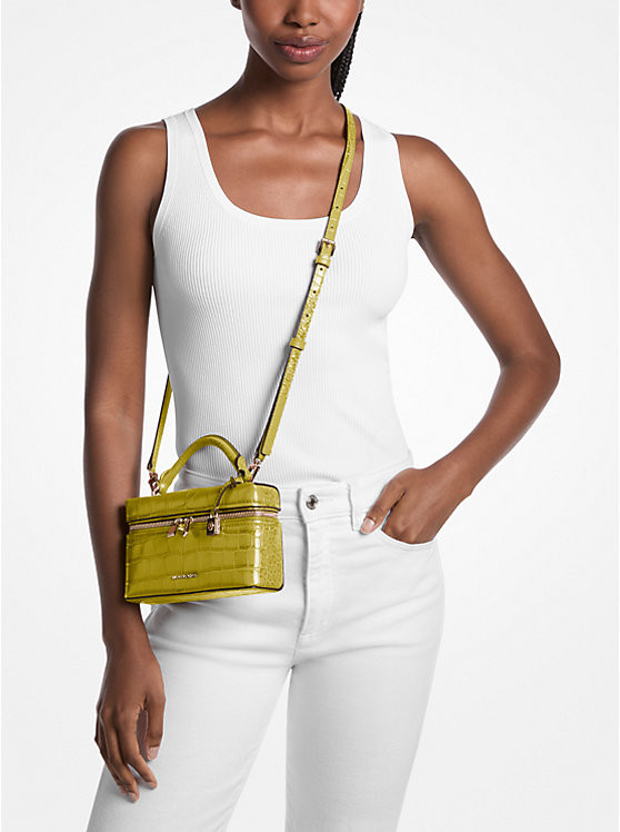 Jana Extra-Small Crocodile Embossed Leather Convertible Crossbody Bag | Michael Kors US