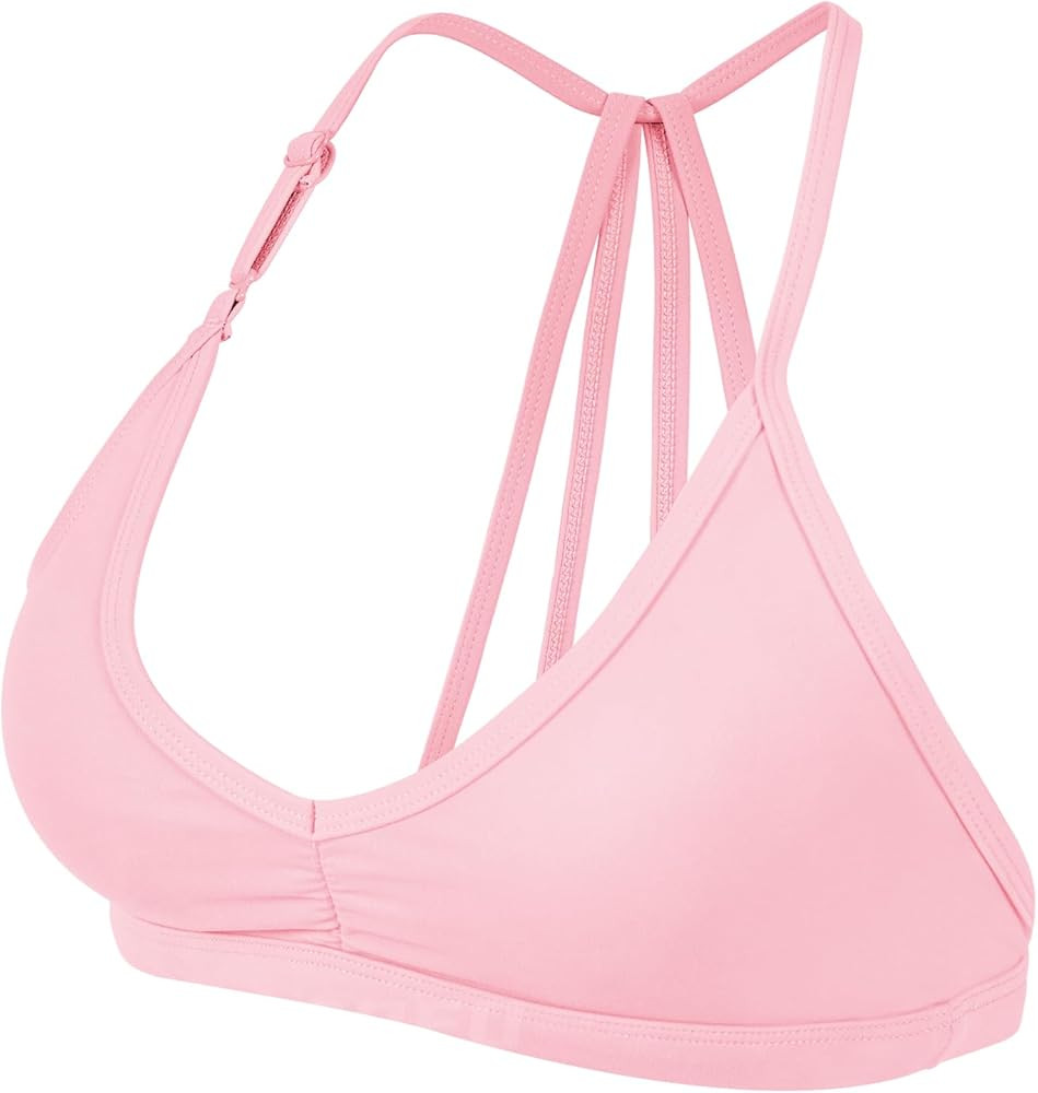 YEOREO Workout Sports Bras for Women Padded Strappy Open Back Gym Bra Light Impact Criss Cross Yo... | Amazon (US)