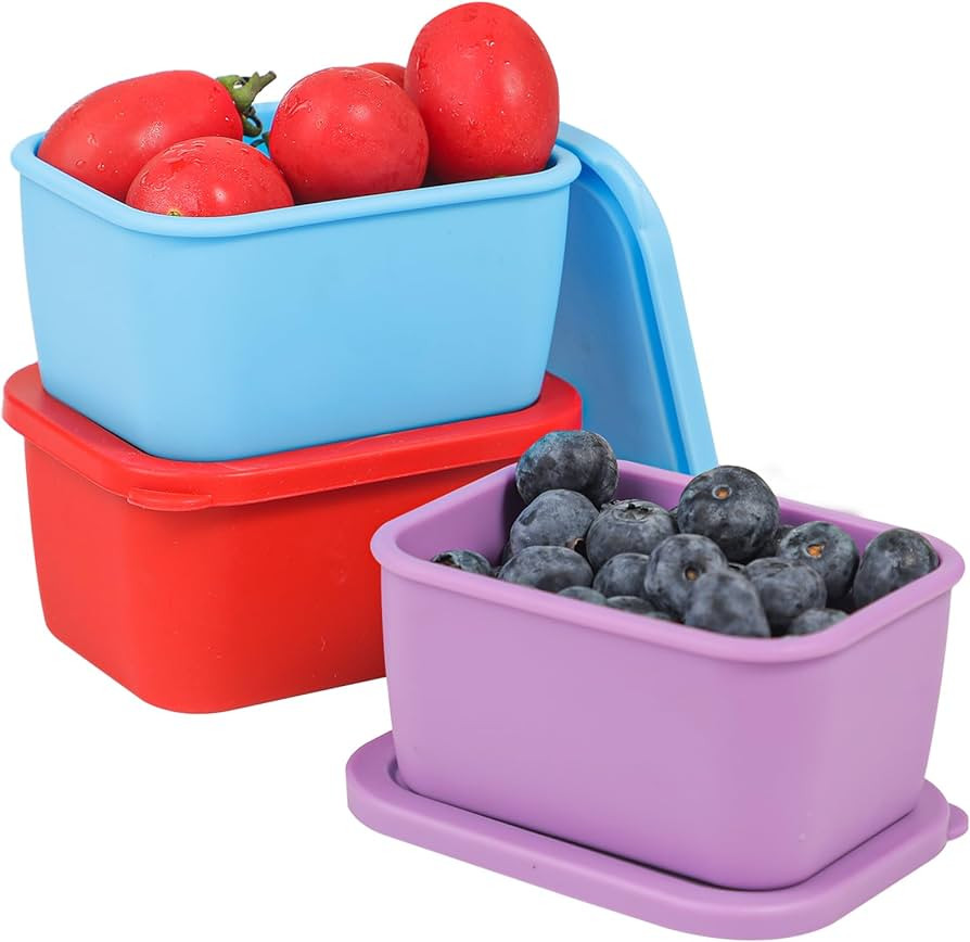 3 Pack Silicone Snack Container for Kid, 8 OZ Stackable Toddler Baby Puree Sauce Condiment Food S... | Amazon (US)