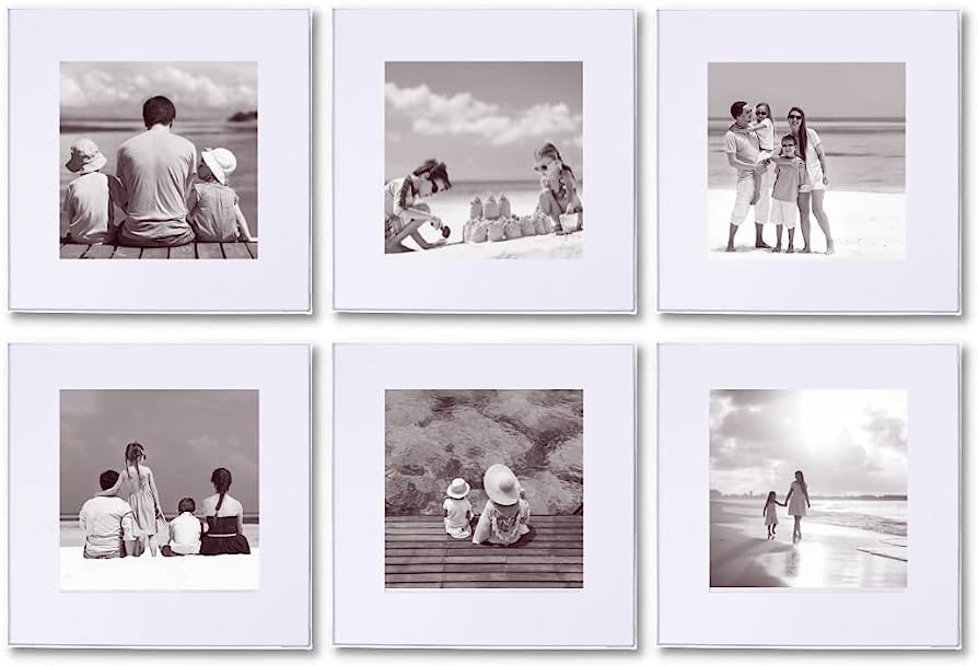 Mantello 12x12 Frame White Set of 6-12 x 12 Frame Square Picture Frame, 8x8 Picture Frames with M... | Amazon (US)