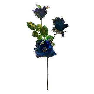Blue Glitter Rose Spray by Ashland® | Michaels Stores