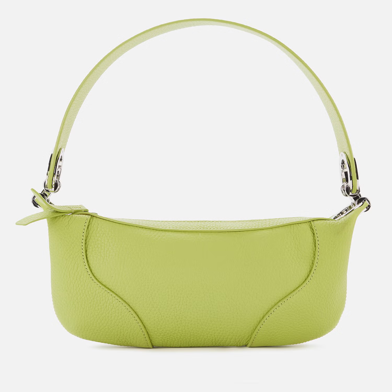 BY FAR Women's Mini Amira Flat Grain Leather Bag - Lime Green | Coggles (Global)