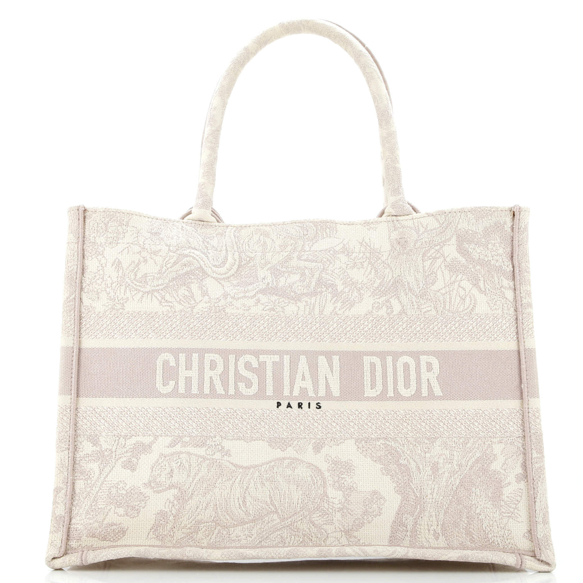 Pre-Loved Christian Dior Book Tote Embroidered Canvas Medium | Zulily