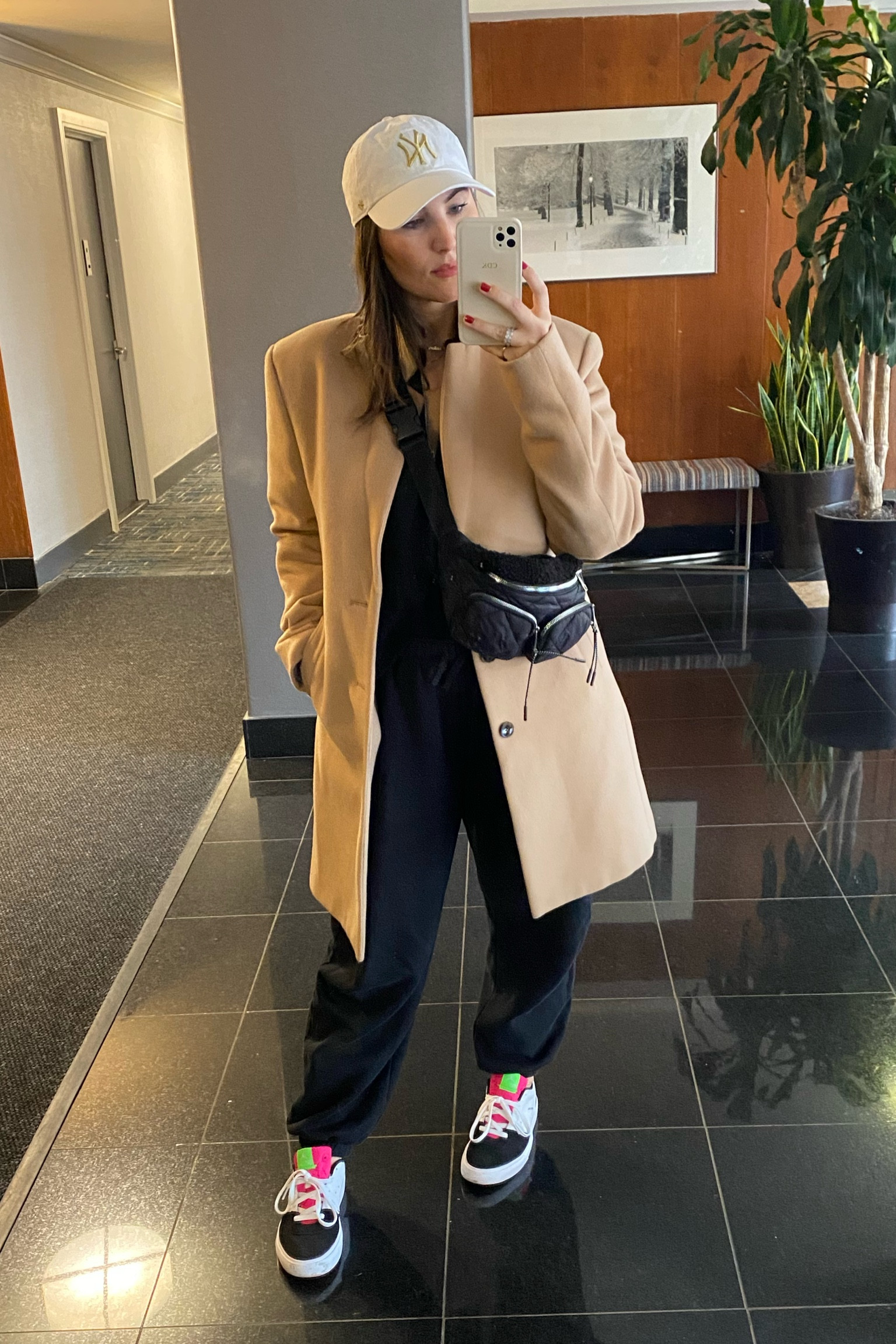 My runNing  errands outfit on repeat. Love adding a lightweight jacket to elevate a sweatpants and quarter zip look. Paired with Nike sneakers, Yankee hat and my bum bag 

#LTKunder100 #LTKsalealert #LTKunder50