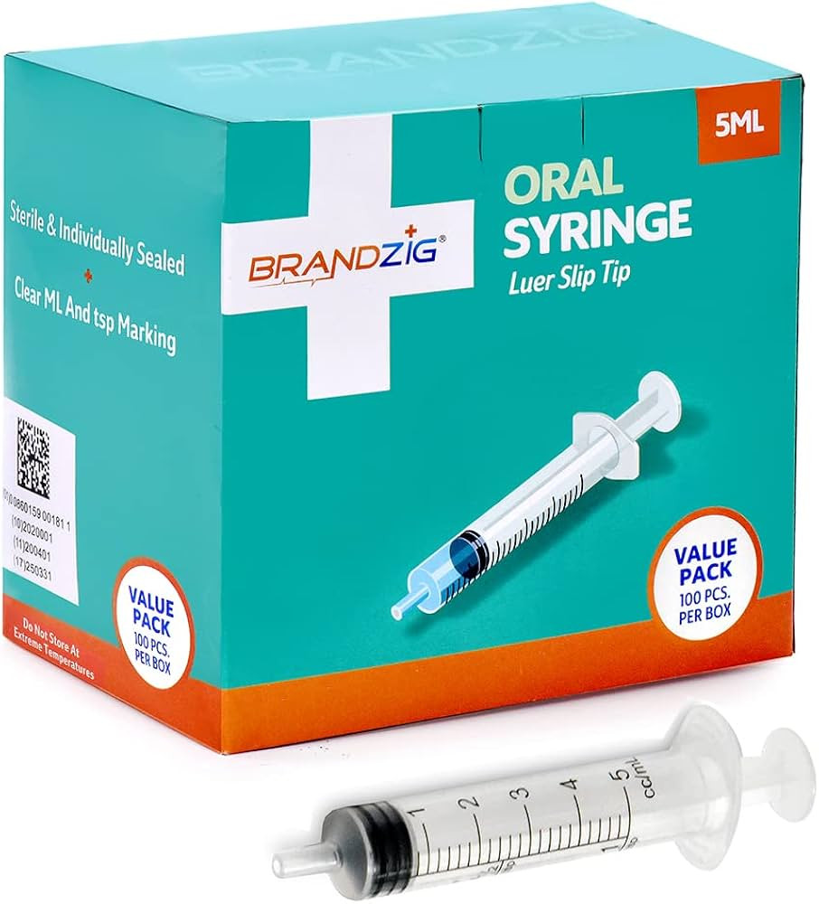 5ml Oral Syringes - 100 Pack – Luer Slip Tip, No Needle, Individually Blister Packed - Medicine... | Amazon (US)