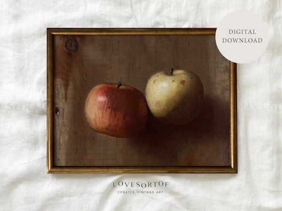Apples on Board  Vintage Fruits Still Life Painting  Kitchen - Etsy | Etsy (US)