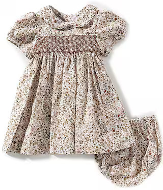Edgehill Collection Baby Girls Smocked Peter Pan Collar Floral Dress | Dillard's | Dillard's