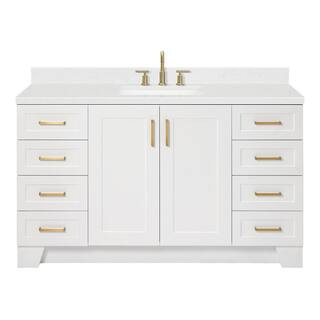ARIEL Taylor 60.25 in. W x 22 in. D x 36 in. H Single Sink Freestanding Bath Vanity in White with... | The Home Depot
