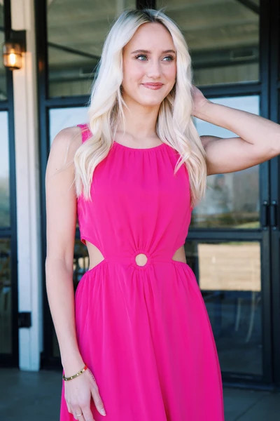 Santa Ana Midi Dress, Hot Pink | North & Main Clothing Company