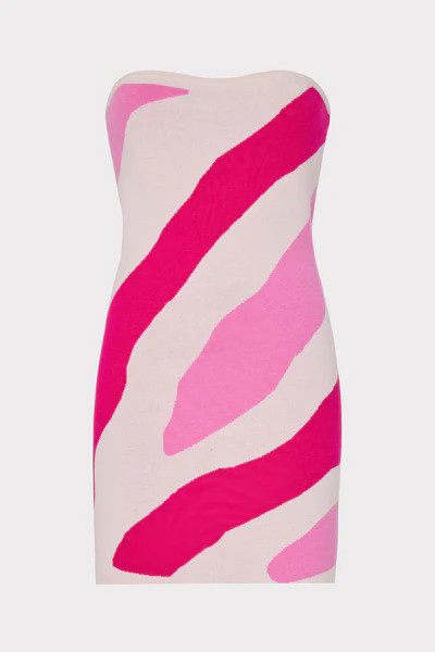 Strapless Zebra Jacquard Mini Dress | MILLY