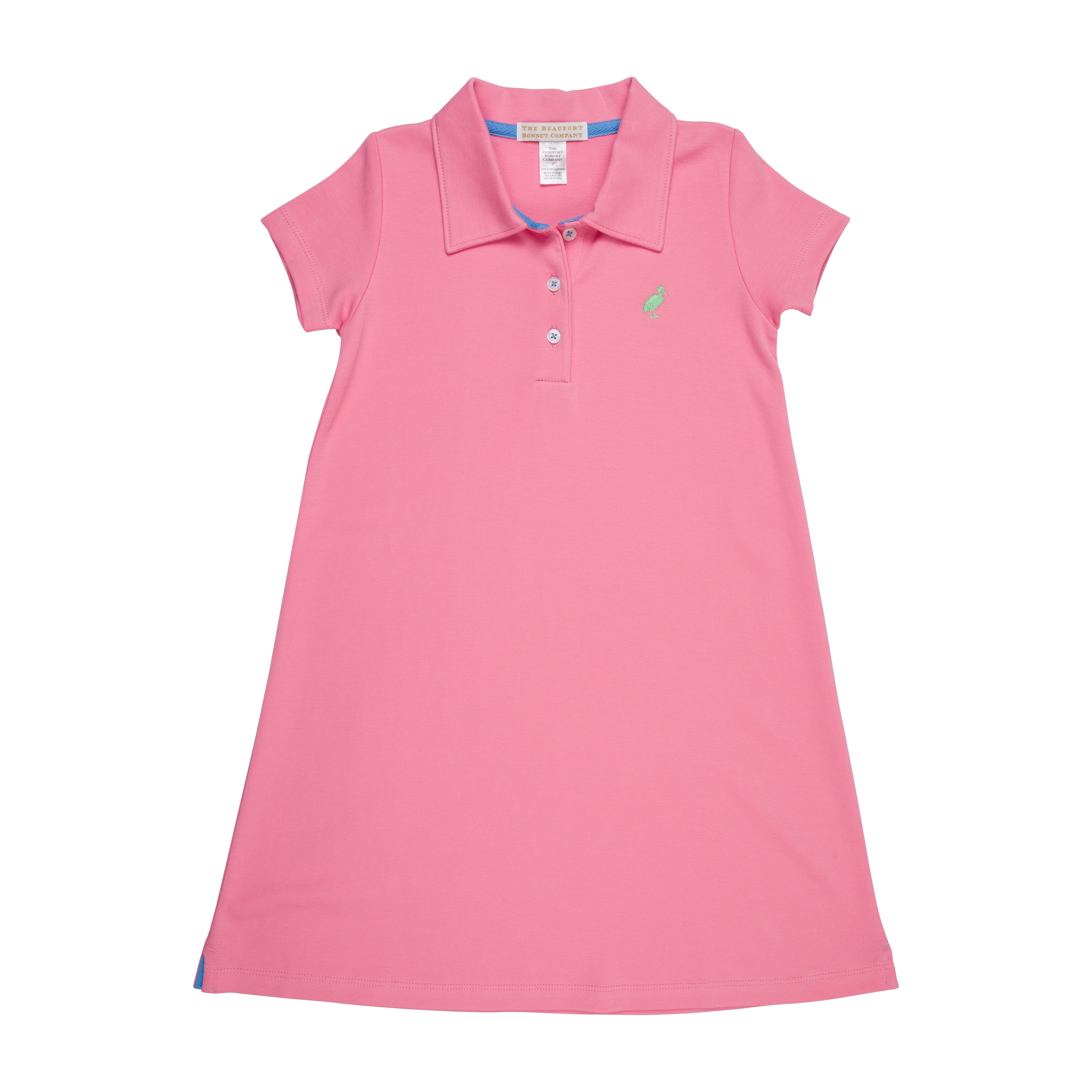 Maude's Polo Dress - Hamptons Hot Pink with Grace Bay Green Stork | The Beaufort Bonnet Company