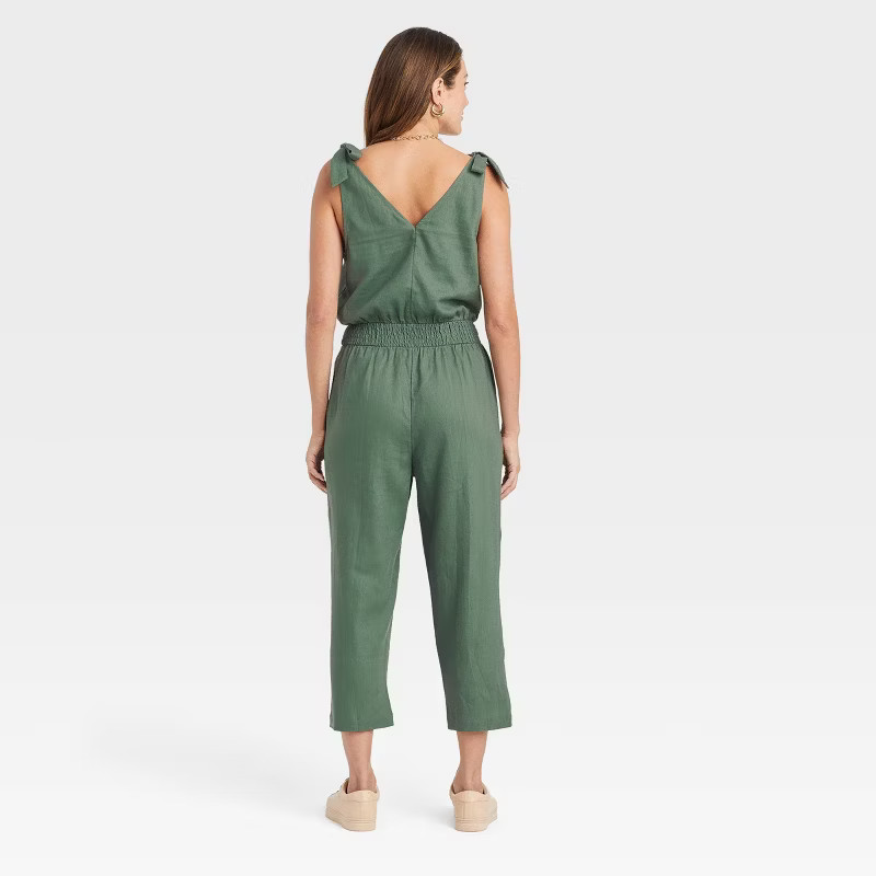 Women's Sleeveless Tie-Shoulder Jumpsuit - A New Day™ | Target