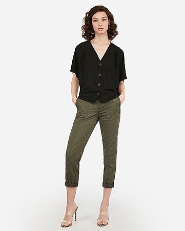 Button Front Dolman Sleeve Tee | Express