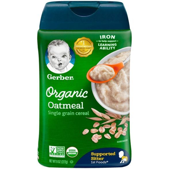 Gerber Organic Single Grain Oatmeal Baby Cereal - 8oz | Target