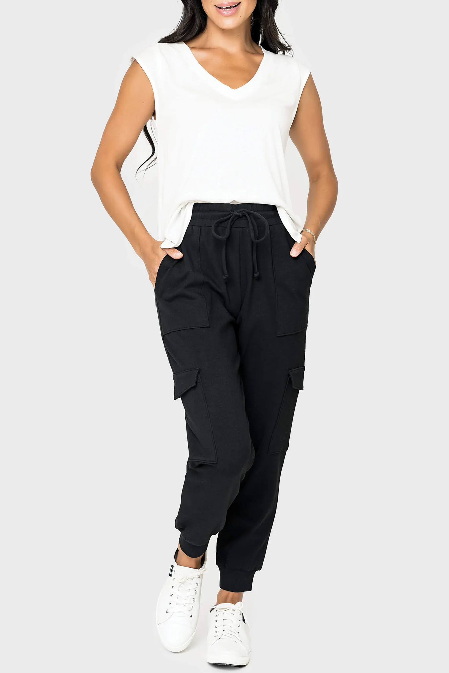 Gigi Essential Soft Ponte Cargo Jogger | Gibsonlook