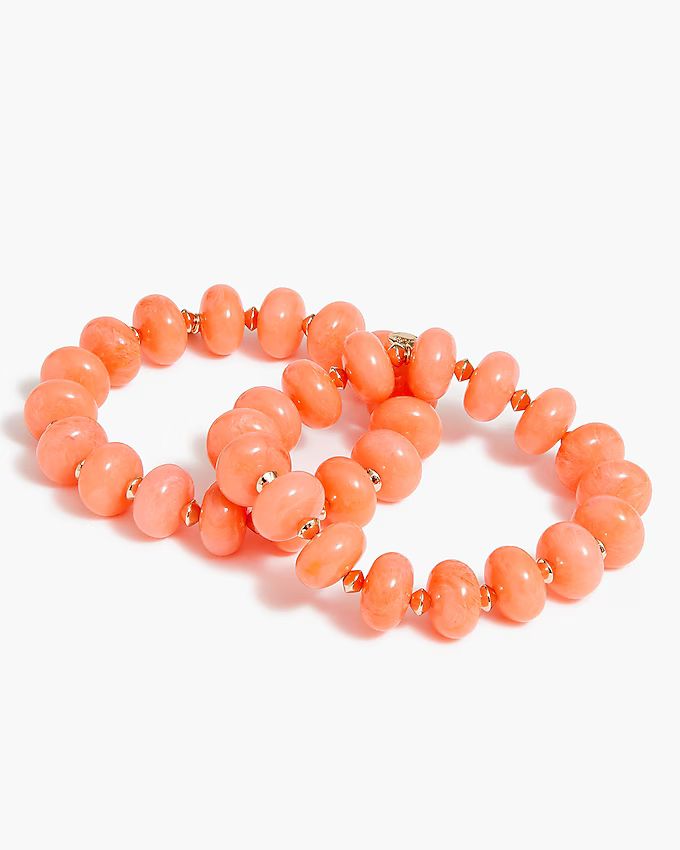 Chunky bead stretch bracelets set-of-two | J.Crew Factory