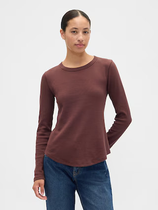 Waffle-Knit Crewneck T-Shirt | Gap Factory
