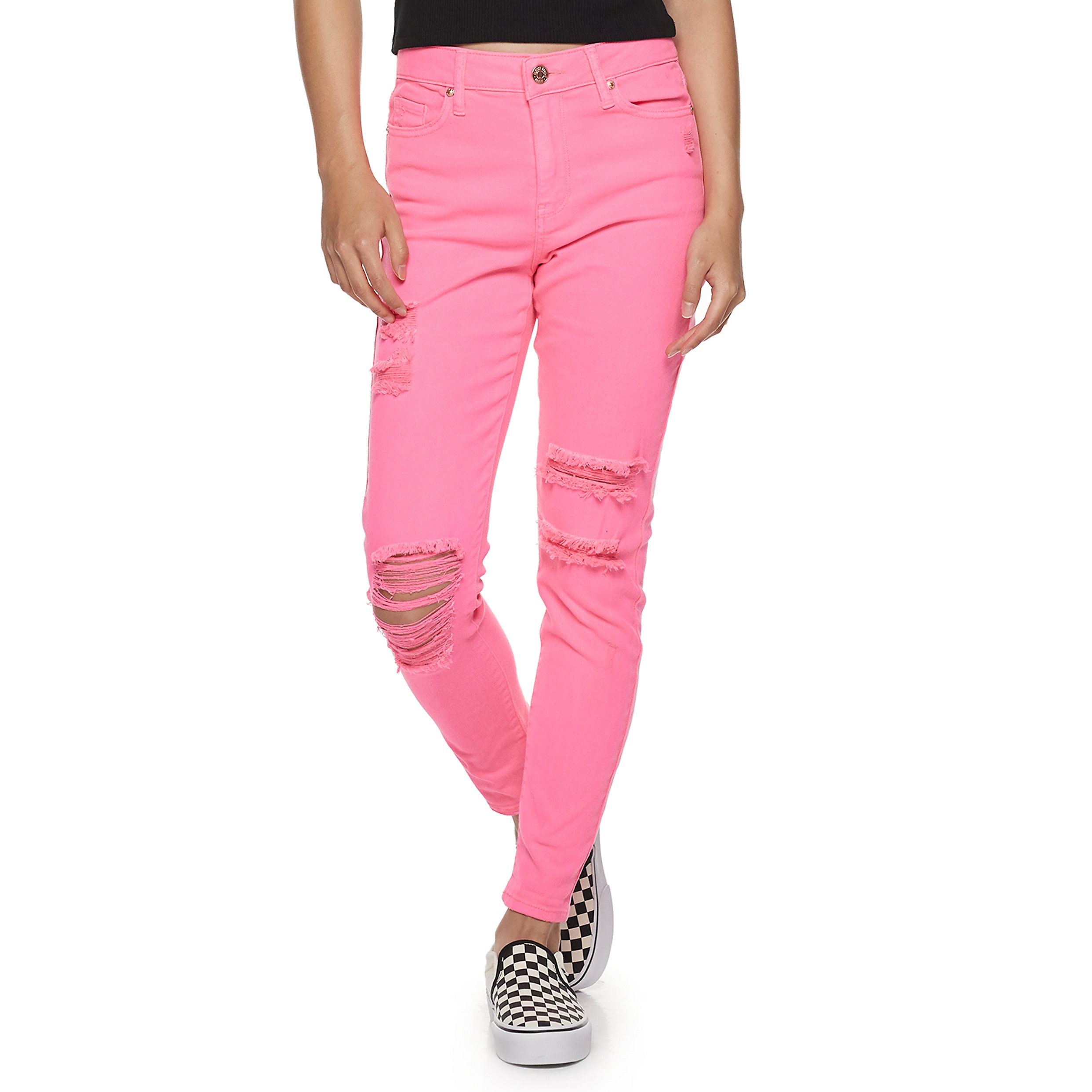Juniors' Almost Famous High Rise Skinny Neon Pants | Kohl's