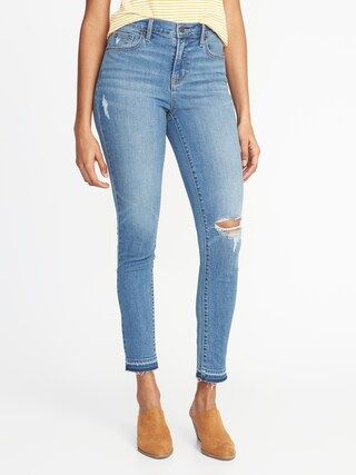 Mid-Rise Curvy Distressed Skinny Ankle Jeans for Women | Old Navy US