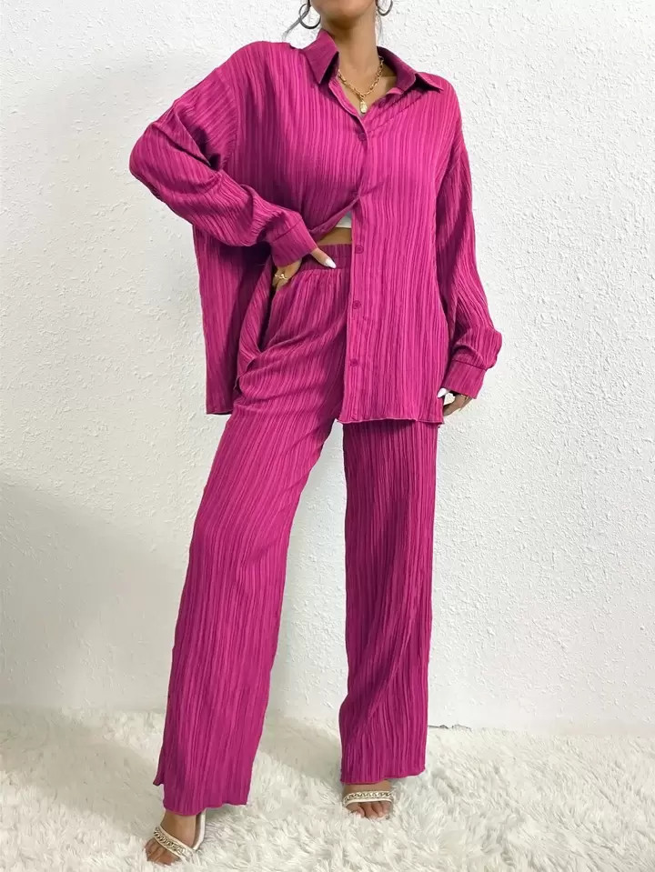 SHEIN Essnce Drop Shoulder Shirt & Pants | SHEIN
