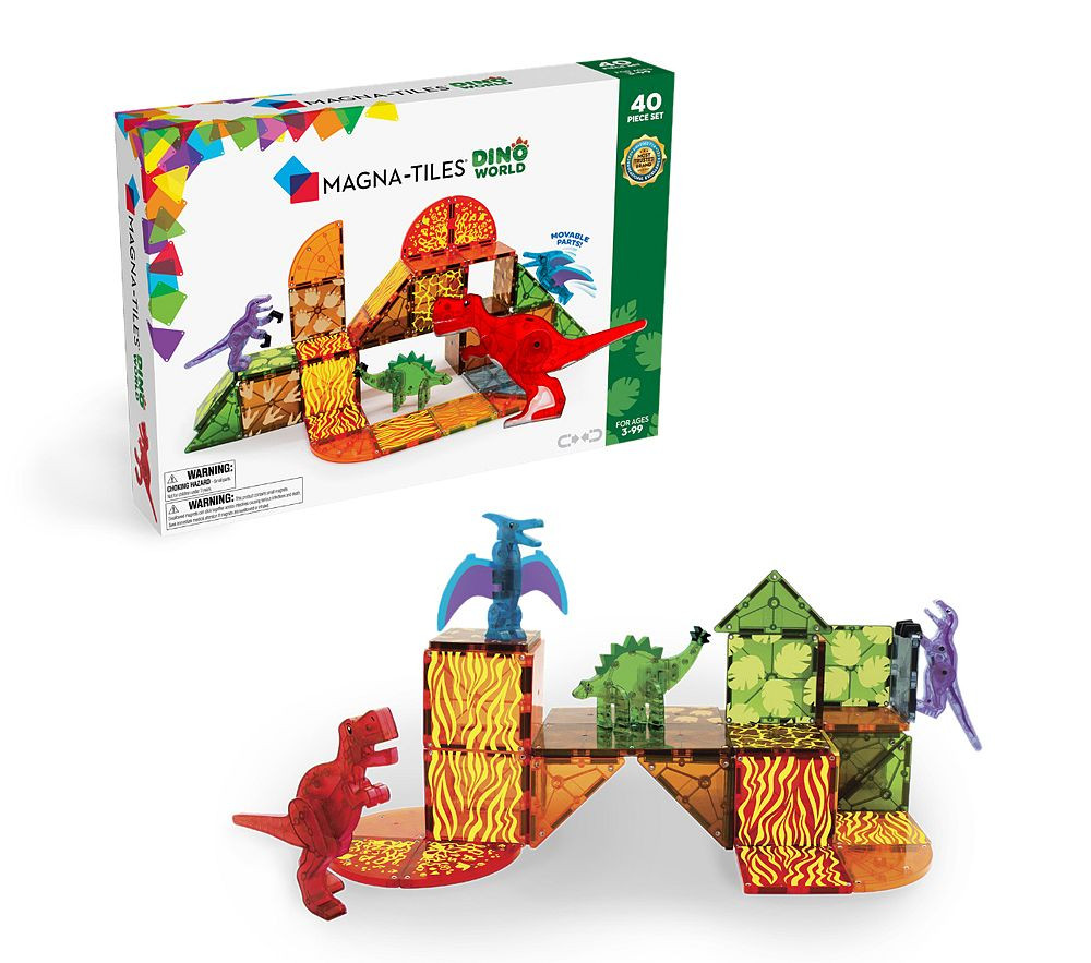 MAGNATILES Dino World XL 40 Piece Magnetic Construction Set | Pottery Barn Kids