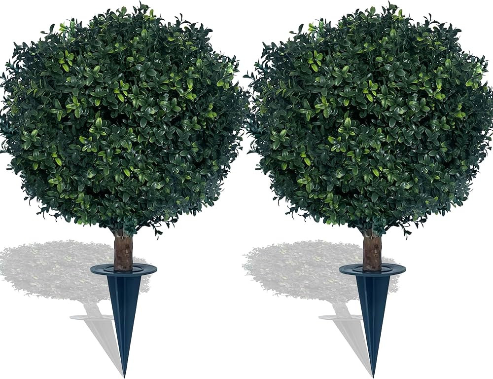 Artificial Boxwood Ball Bush 27" Tree UV Resistance Rated with Spike. Easy to Push in The Ground.... | Amazon (US)
