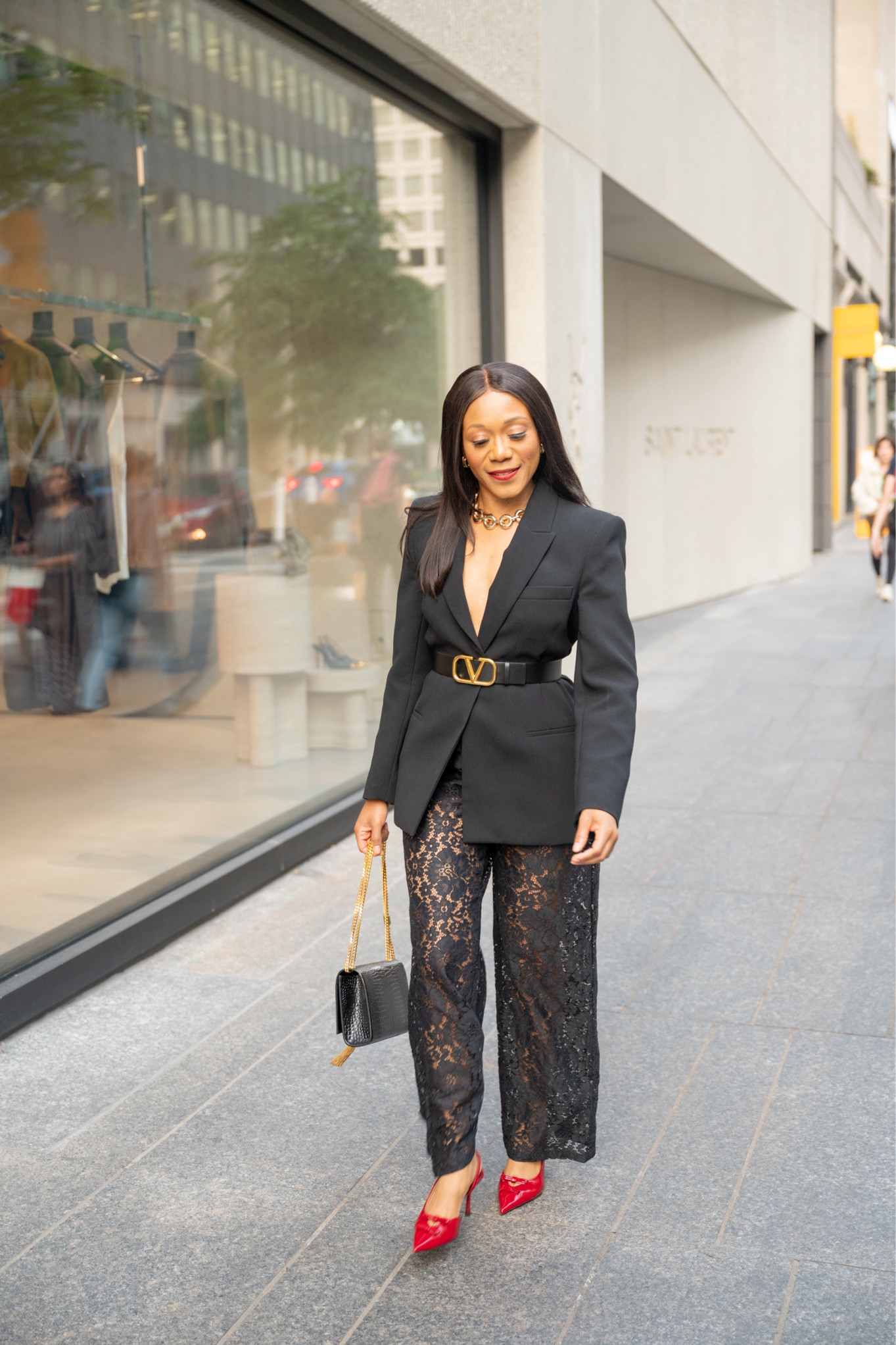 Lace is all the rage for fall and one of my favourite fall trends. I recently attended a cocktail party hosted by Saint Laurent and this is what I wore. 


Black lace pants, fall trend, black blazer, designer bag, saint Laurent bag, YSL Kate tassel bag in crocodile, Valentino belt, fall outfit, party outfit, cocktail party outfit, date night outfitt

#LTKWedding #LTKParties #LTKFallSale