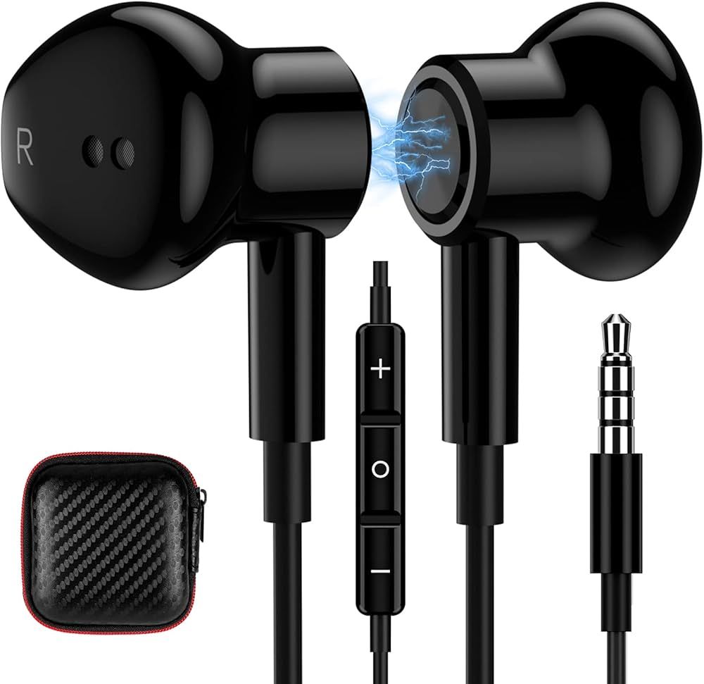 TITACUTE 3.5mm Earbuds Noise Canceling Headphones with Microphone Magnetic in-Ear Wired 3.5mm Jac... | Amazon (US)