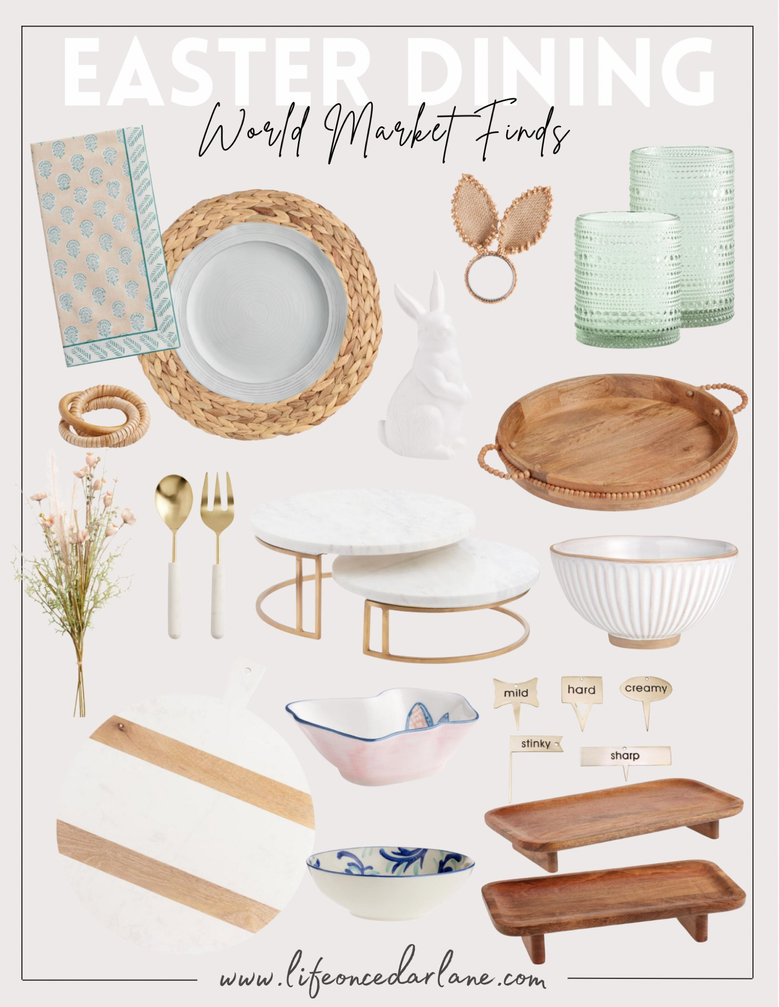 Easter Dining - World Market Finds! Host Easter brunch with these pretty & affordable finds!

#easter #dining #easterbrunch #hostess 

#LTKunder50 #LTKhome #LTKSeasonal