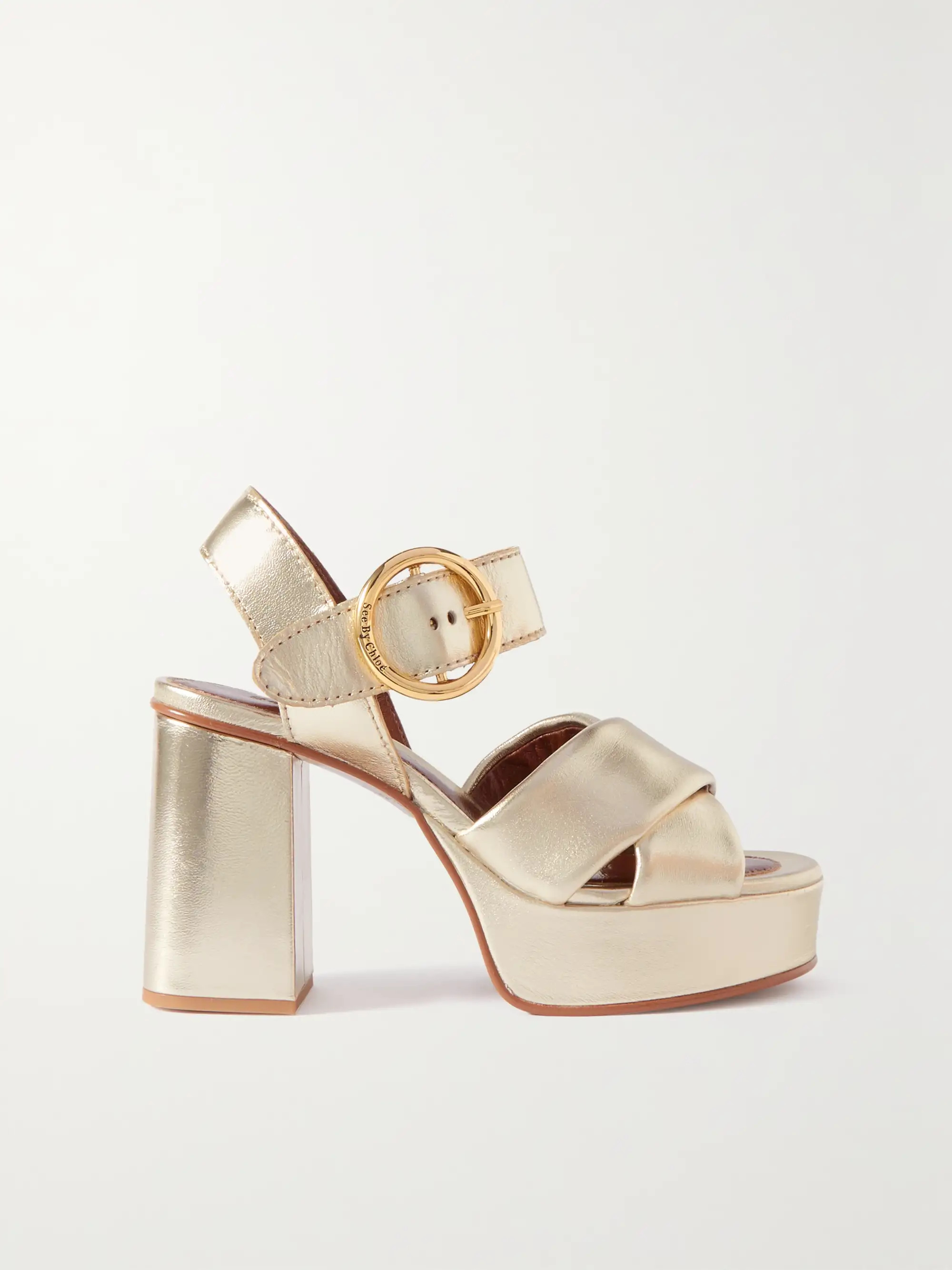 Lyna metallic leather platform sandals | NET-A-PORTER (US)