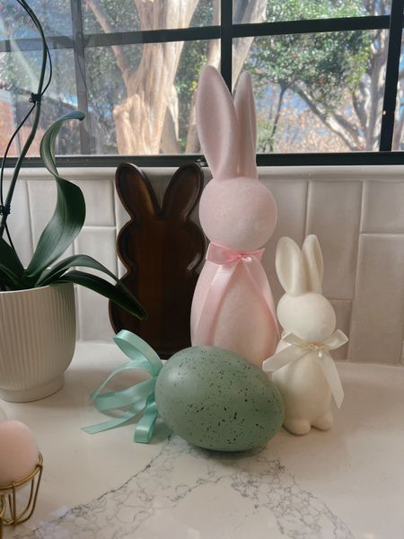 Walmart Easter decor for the holiday! So affordable, and beautiful pastels. These flocked bunnies and Easter eggs are so cute!!!

#LTKhome #LTKSeasonal #LTKSpringSale