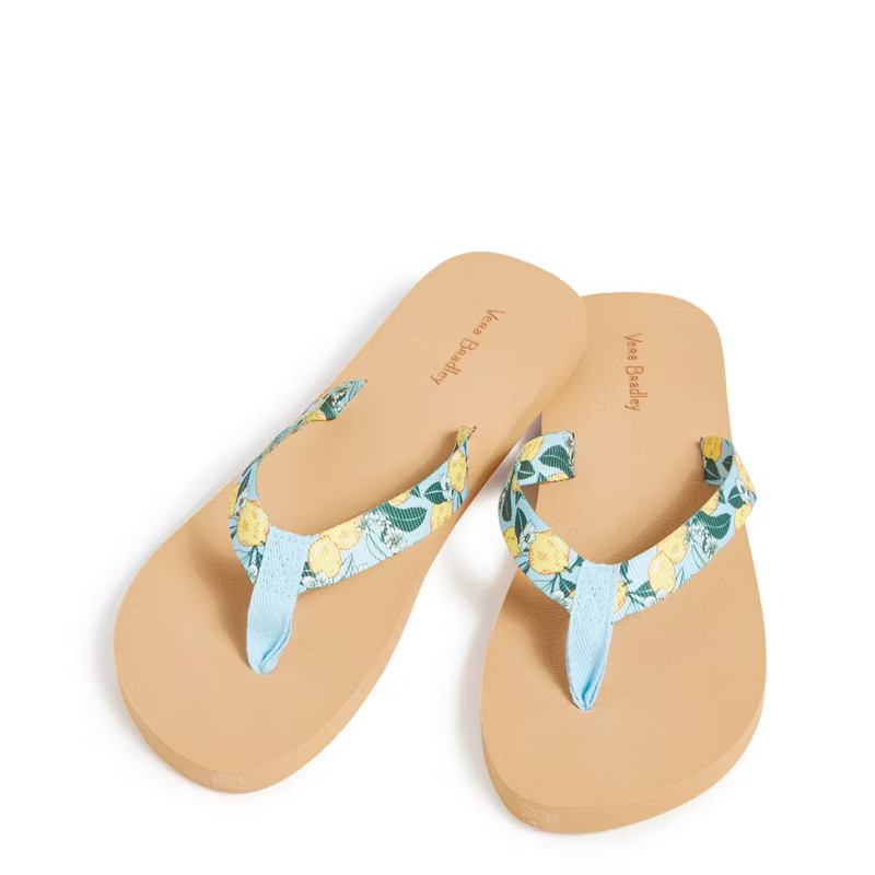 Vera Bradley Women's Outlet Webbing Strap Flip Flops Lemon Grove | Target