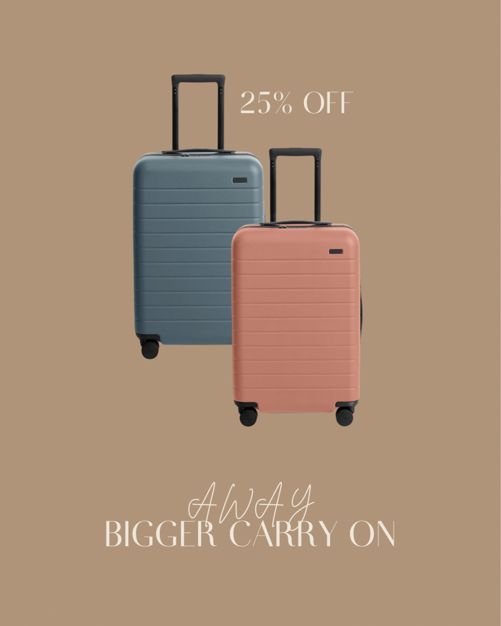 Away Luggage! My favorite bigger carry on - 15% larger than the regular carry on so you can bring a few more souvenirs home! I’ve had my black one for years but just took advantage of the 25% off sale and got the kids each their own for our upcoming trip!! 

#LTKTravel #LTKFamily #LTKGiftGuide
