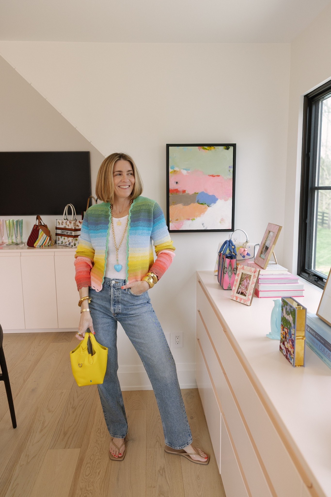 If I was an outfit 🌈✨🥂
Med cardi 
Fave all time flops
Best denim
$2 tank 